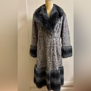 VINTAGE 70’s Faux Fur Coat Made In Great Britain Small